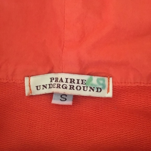 Prairie UNDERGROUND orange hooded zippered cardigan SMALL - Picture 6 of 14